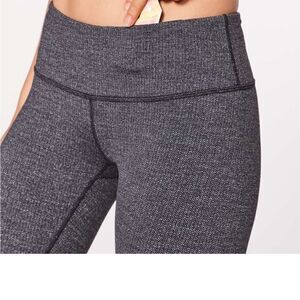 Lululemon Wunder Under Heathered Low-Rise Crop Leggings Women Size 8